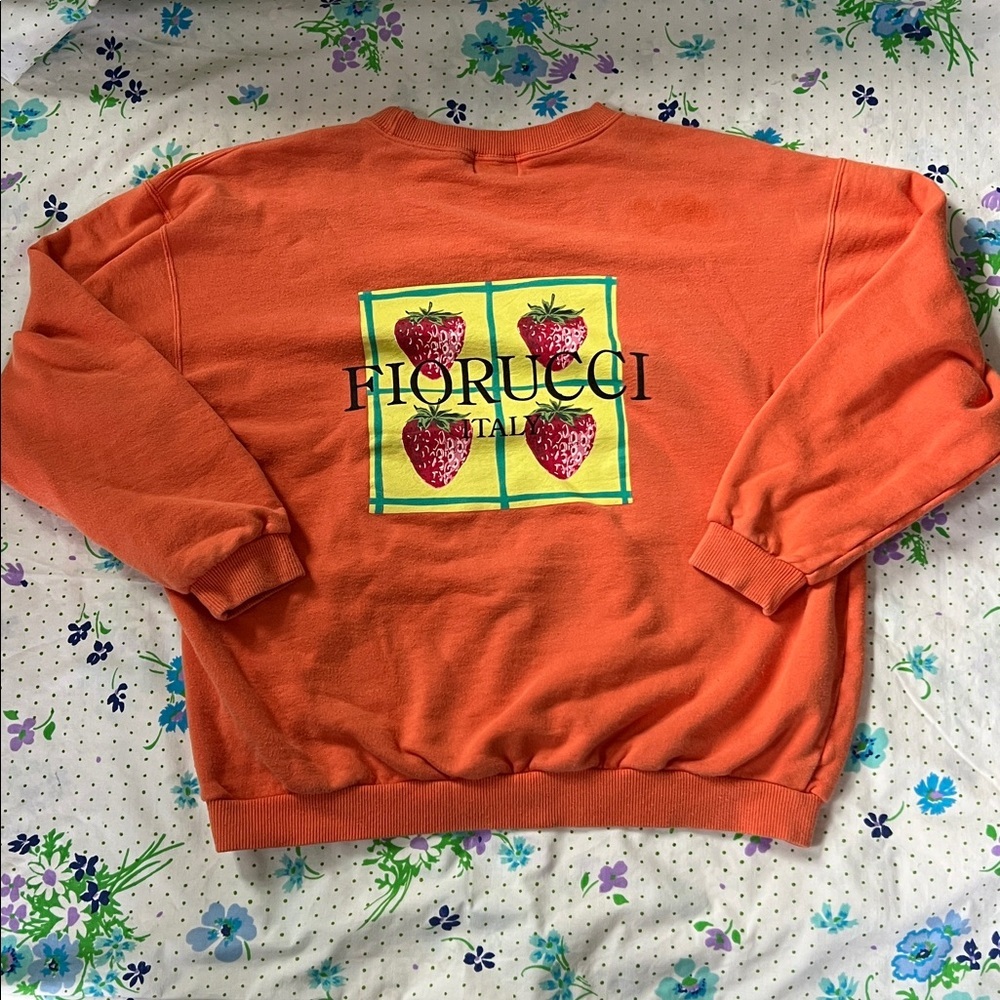 Vintage Fiorucci Equipe Italy Sweatshirt Strawberry- M - Picture 7 of 10